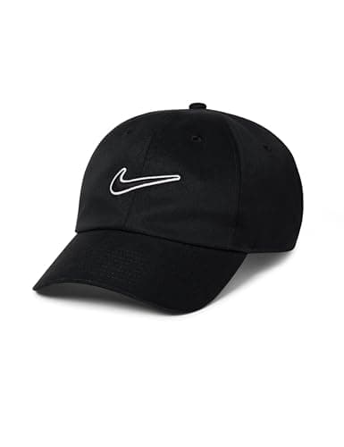 Image of NIKE FB5369-010 U NK Club Cap U CB SWSH L Hat Unisex Adult Black/Black Size S/M