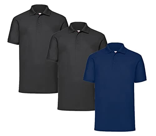 Image of Fruit of the Loom Men's Polo Shirt (Pack of 3), XXL