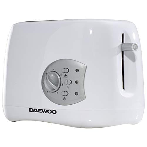 Image of Daewoo Balmoral 2 Slice Plastic Toaster with Electronic Timer Dial, Cancel, Defrost & Reheat Functions, Easy Cleam Removable Crumb Tray and Movable Steel Net, Automatic Turn Off Function- White