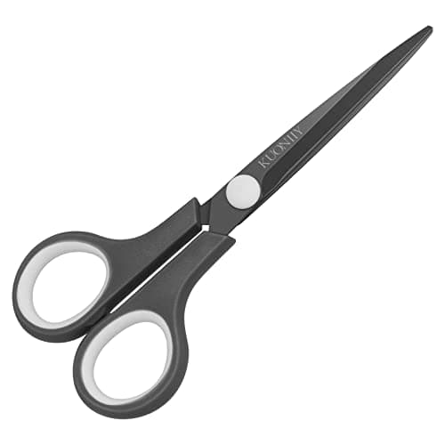 Image of KUONIIY Scissors Ultra Sharp Titanium Coating Blades Soft Comfort-Grip Handles Multi-Purpose Scissors, 6 Inch