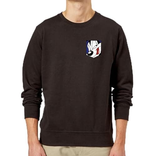 Image of Zavvi Looney Tunes Pepe Le Pew Face Faux Pocket Sweatshirt - Black XXL
