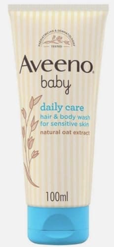 Image of Aveeno Baby Hair & Body Wash Daily Care 100ml – Gentle Cleanser for Newborn & Sensitive Skin – Soap Free, Tear Free & Oat Extract Formula