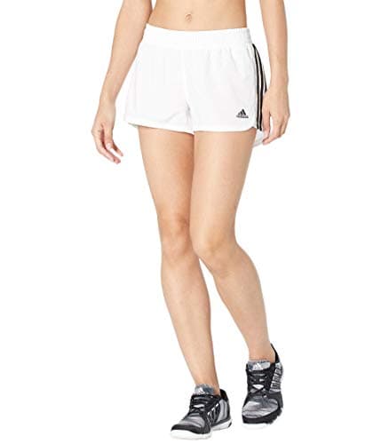 Image of adidas Women's Pacer 3-Stripes Woven Shorts, White/Black, M