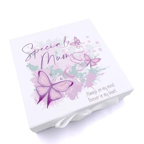 Image of ukgiftstoreonline Personalised Special Mum Pink and Purple Butterfly Keepsake Memory Box Gift (Large)