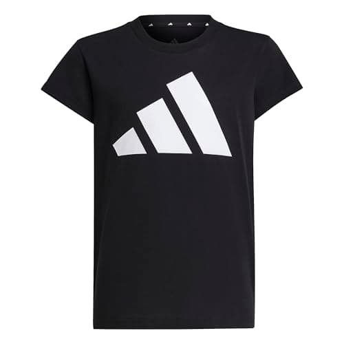 Image of adidas Girl's Essentials Cotton T-Shirt, Black/White, 11-12 Years