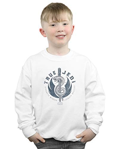 Image of Absolute Cult Star Wars The Rise Of Skywalker True Jedi Blue Boys Sweatshirt White 7-8 Years
