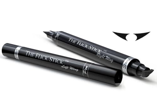 Image of Eyeliner Stamp – Wingliner by Lovoir Black, waterproof, smudgeproof, winged long lasting liquid eye liner pen, Vamp style wing, 2 Pens In A Pack (12mm Vintage, Midnight Black)