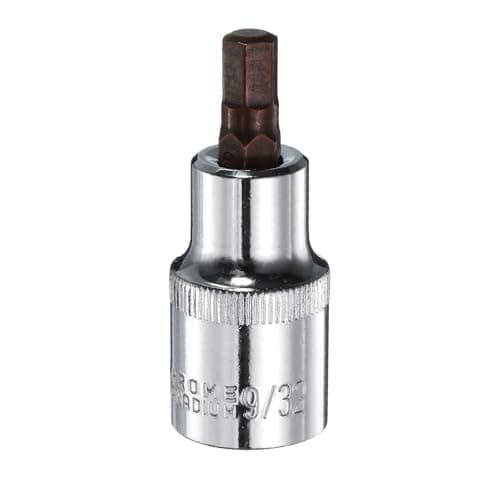 Image of sourcing map 9/32" Hex Bit Socket 1/2" Square Drive SAE Extension Impact Bit Power Nut Driver Set S2 & CR-V Steel Socket Ratchet Wrench Bits