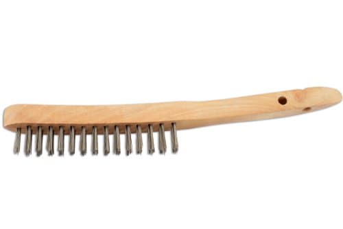 Image of Connect 32127 2 Row Wooden Handle Wire Scratch Brush 4pc