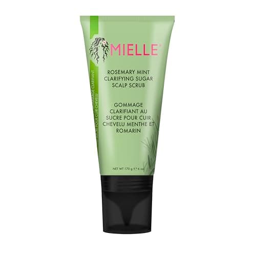 Image of Mielle Rosemary & Mint Sugar Exfoliating Scalp Scrub - Gentle Pre-Shampoo Dry Scalp Treatment for Oil & Product Buildup - Biotin Infused Non-Drying, Moisturising Formula, 170 g