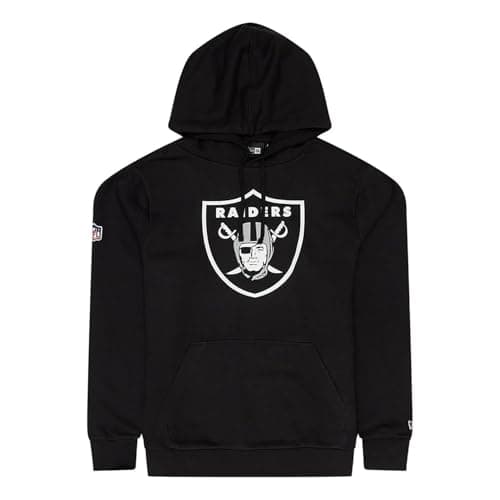 Image of New Era Men's Team Logo Hoody Oakland Raiders Long Sleeve Hoodie, Black, X-Large