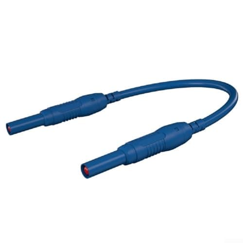 Image of 4mm Safety Banana Jack Test Connector Male to Male Constructed with Nickel Plated Copper Contacts CAT III 1000V 32A for Reliable Circuit Testing (Blue)