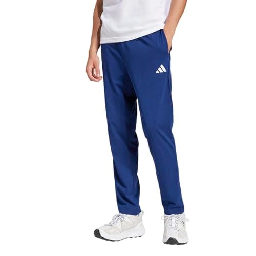 Image of adidas Mens Essentials Small Logo Single Jersey Pants, Dark Blue/White, Large