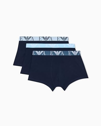 Image of Emporio Armani Men's Bold Monogram 3-Pack Trunk Blue S