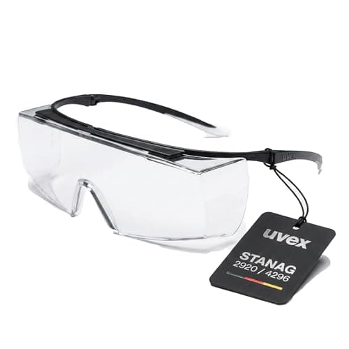 Image of Uvex Super f OTG Safety Glasses for Sports Shooters - Overgoggles for Glasses Wearers, Anti-Fog & Scratch-Resistant, Clear Field of View for Shooting Range & Training, Includes Case & Accessories