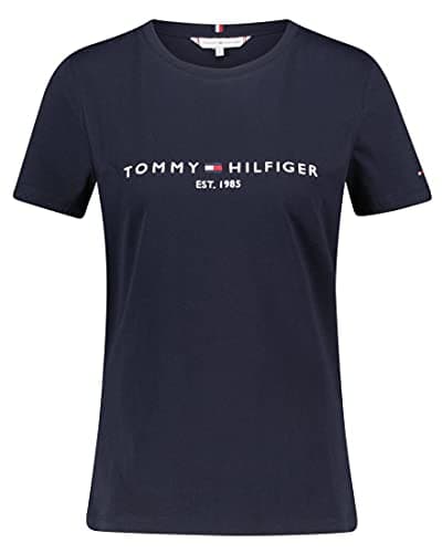 Image of Tommy Hilfiger Women’s Short Sleeve Round Neck Heritage T-Shirt, Blue (Desert Sky), S