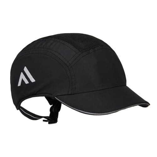 Image of Portwest PS79 AirTech Light Bump Cap Lightweight Head Protection Impact Resistant Shell Ventilated Design Reflective Piping Adjustable Fit Certified Safety, Black, One Size
