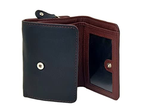 Image of STARHIDE Ladies Small Purse, Women RFID Blocking Compact Genuine Leather Wallet with Zip Around Coin Pocket, Gift Boxed 5555 (Black Brown)