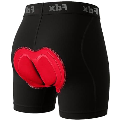 Image of FDX Cycling Shorts Mens 4D Padded Underwear Soft Breathable Mountain Bike Shorts Quick Dry Anti Slip MTB Liner Cycle Undershorts (Medium) Black