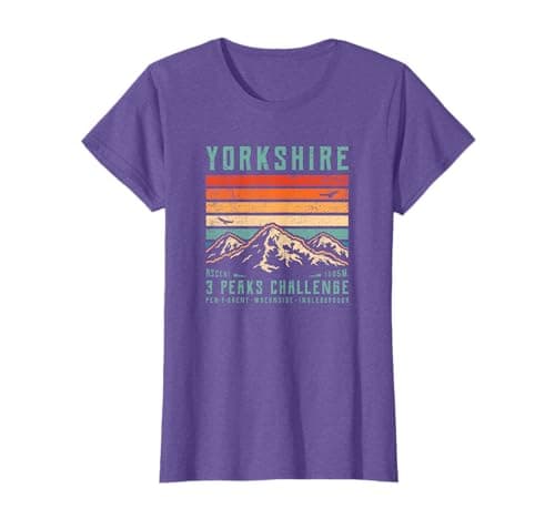 Image of Three Peaks Challenge | Yorkshire Dales 3 Peak Retro Hiking T-Shirt