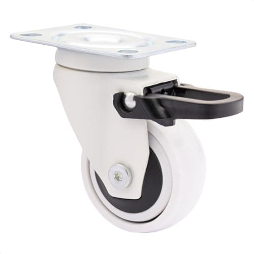 Image of WAGNER design - 3C - swivel castor/furniture castor - white, soft tread, diameter Ø 50 mm, total brake, ball bearing, load capacity 50 kg - 01235101