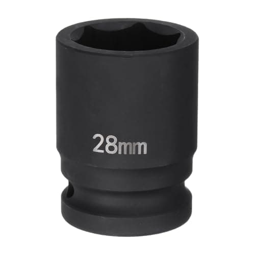 Image of sourcing map 6-Point Impact Socket 3/4" Drive 28mm Metric 40Cr Alloy Steel Spindle Axle Nut Impact Socket