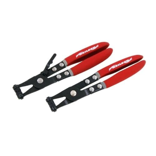 Image of Neilsen CT1060 2pc Hose Clip Pliers Set 8.5in 220mm with Swivel V Slot and Cross Slot Jaws Ideal for Confined Hard to Reach Spaces Fuel Coolant Pipe Spring Clips Ring Type Clips