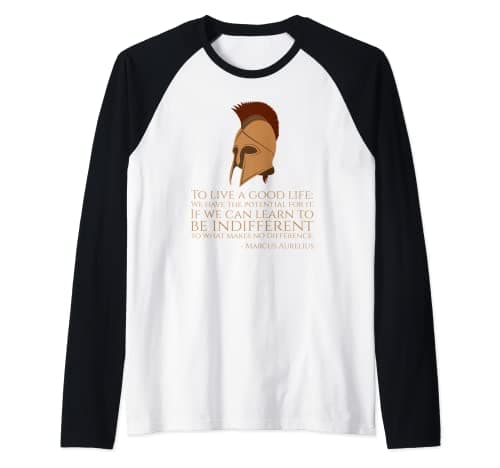 Image of Marcus Aurelius On Living A Good Life - Stoicism Philosophy Raglan Baseball Tee