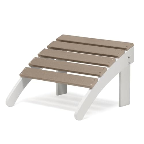 Image of COWVIE Outdoor Adirondack Ottoman, HDPE Plastic Outdoor Footrest, All Weather Foot Stool for Adirondack Chair