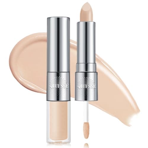 Image of Under Eye Concealer Stick,Full Coverage Concealer for Older Women,Teenagers,Middle-aged,Dual formula (liquid tip & balm stick),Long-lasting Wear,Tattoo Cover Up Makeup(01 Natural)