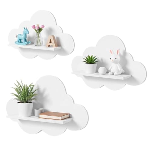 Image of Pretty Ledge Rack - Unit Hanging, Stowing Exhibit Tool, Cumulus-Form Visual Ledges, Chamber Ornament System | System For Child Space Creche Cookery Office Hostel Novel Flower Toy Scent Dresser