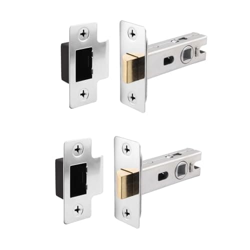 Image of EAI Chrome Tubular Door Latch for Internal Doors - 3 Inch / 76mm - Pack of 2 Polished Chrome Tubular Mortice Latches