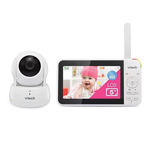 Image of VTech VM924 Video Baby Monitor with Camera, Pan&Tilt, Baby Monitor with 5" LCD Screen,Up to 17 Hrs Battery Life,1.33x Zoom,Night Vision,300m Long Range,Soothing Sounds,2-Way Talk,Secured Transmission