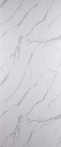 Image of Shower Panel 1000mm Wide x 2.4m Wet Wall Bathroom Cladding PVC 10mm Thick (White Marble Gloss 1m)
