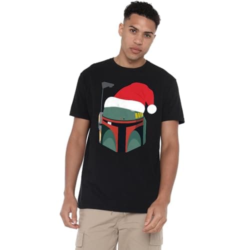 Image of Star Wars Boba Fett Christmas Santa Hat Unisex T Shirt, Black, Small