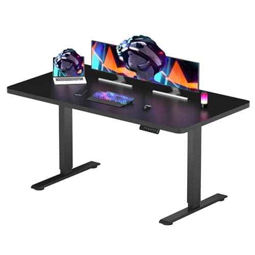 Image of FLEXISPOT E1 ONE PIECE Electric Standing Desk Height Adjustable Sit Stand Desk with Memory Smart Panel(120 * 60cm, Black)