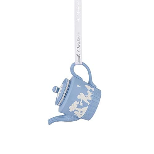 Image of Wedgwood Iconic Teapot Porcelain Ornament, White, Holiday Collection