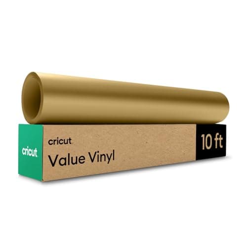 Image of Cricut Permanent Adhesive Vinyl Roll | 30.5 cm × 3 m | Gold | Ideal for Customising Mugs, Notebooks, Home Décor & DIY Projects, for Decals, Journals, Labels, Scrapbook, Water Bottle