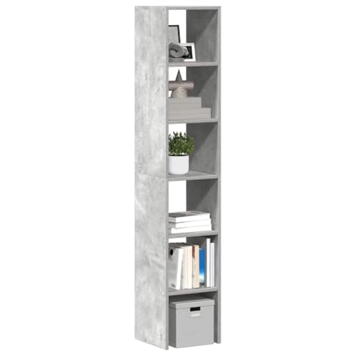 Image of SooIarix Set of 2 Bookcases, Stackable, Concrete Grey, 30 x 30 x 80 cm, Wood Composite, Versatile Storage Space for Living Room, Office and Bedroom