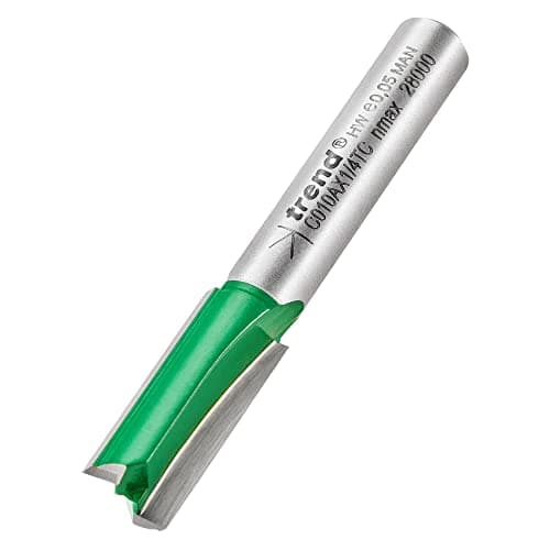 Image of Trend CraftPro Straight Two Flute Router Cutter, 1/4 Inch Shank, 7.5mm Cut Diameter & 19mm Cut Length, Tungsten Carbide Tipped, C010AX1/4TC