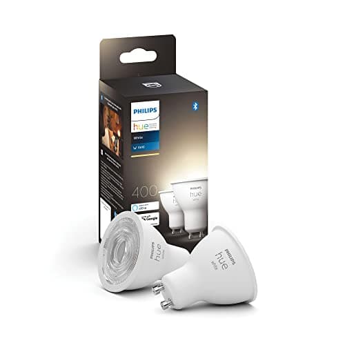 Image of Philips Hue New White Smart LED Light Bulb 2 Pack [GU10 Spot] with Bluetooth Works with Alexa, Google Assistant, Apple Homekit for Indoor Home Lighting