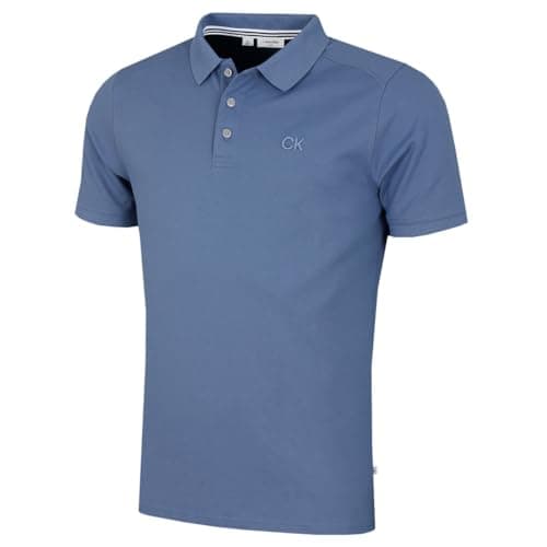 Image of Calvin Klein Mens Campus Coastal Polo Shirt - Denim Blue - XL
