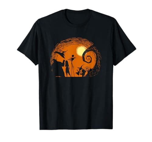 Image of Tim Burton’s Nightmare Before Christmas Halloween Silhouette T-Shirt