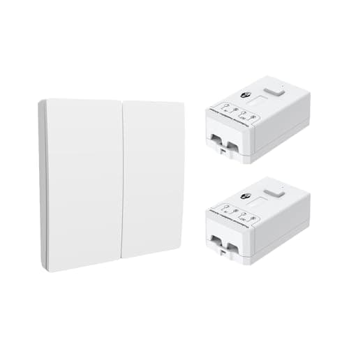 Image of ENERJ 2 Gang Wireless Kinetic Switch, White+Non Dimmable + Wi-Fi 5A RF Receiver