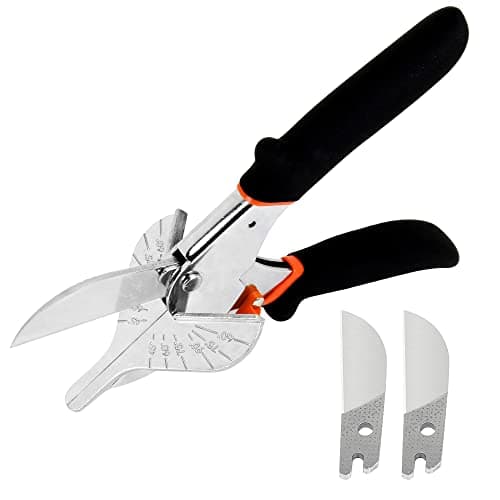Image of FLORA GUARD Miter Shears, Multi Angle Trim Cutter, Gasket Shear for Cutting Soft Wood, Plastic, PVC and More, Including 2 Spare Blades (JDJ-001)