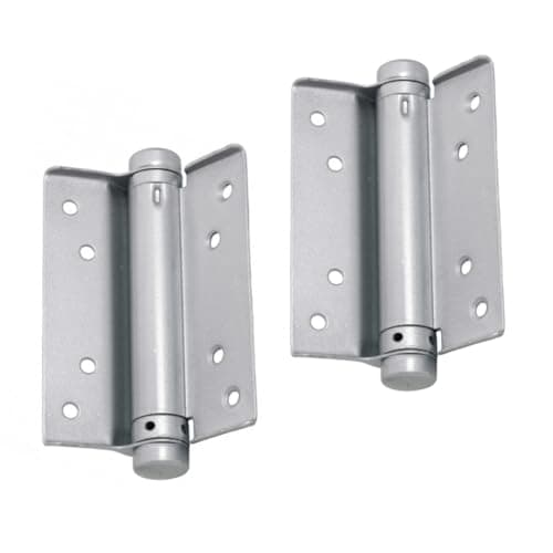 Image of Single Action Spring Door Hinges, 100mm 4", Self-Closing, Silver Lacquered One-Way Door Hinges, Heavy-Duty Corrosion-Resistant
