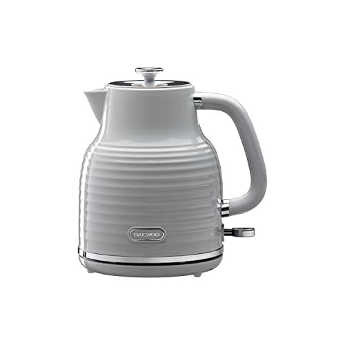 Image of Daewoo Sienna 1.7L Rapid Boil Kettle, 3KW Cordless Electric Kettle, 360° Base, Auto Shut Off, Grey Finish, Home, Office, Student Kitchen