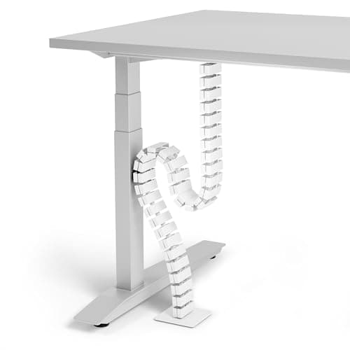 Image of VALU Cable Management Spine – 49 Inch Cable Organizer for Height-Adjustable & Fixed Desks – Sturdy & Flexible with Magnetic Link – Cord Management System Under Desk with Steel Base & Non-Slip Pads