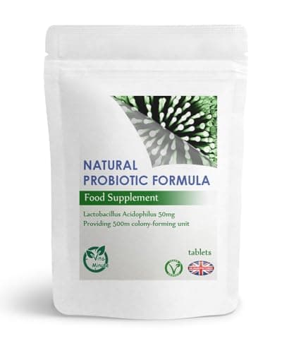 Image of Acidophilus Lactobacillus 500m CFU (90 Tablets) Digestive & Gut Health, Supports Bacteria Levels, Stomach Acid (Vegan)