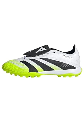 Image of adidas Unisex Predator League Fold-Over Tongue Turf Football Boots, Cloud White/Core Black/Lucid Lemon, 11 UK